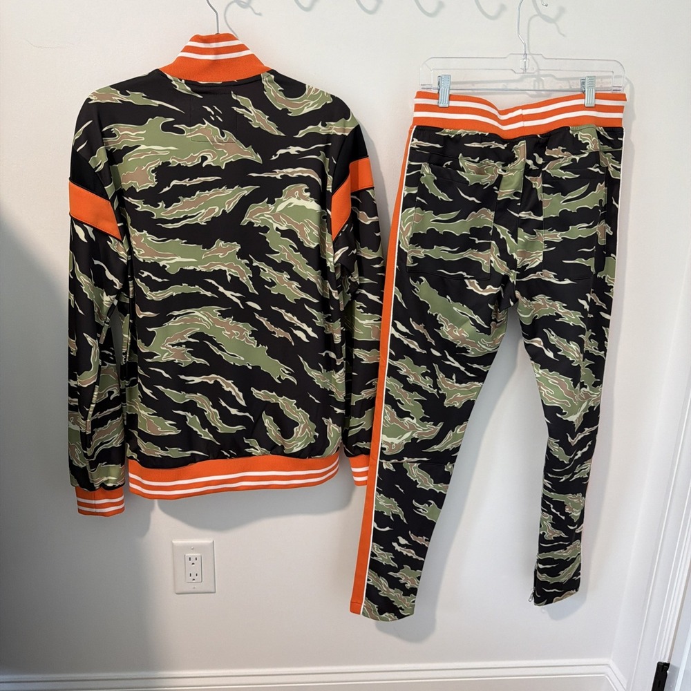 Reason Tracksuit Men Medium Multicolor NEW Floral Camo Racing Stripe 2pc Set - Picture 4 of 11